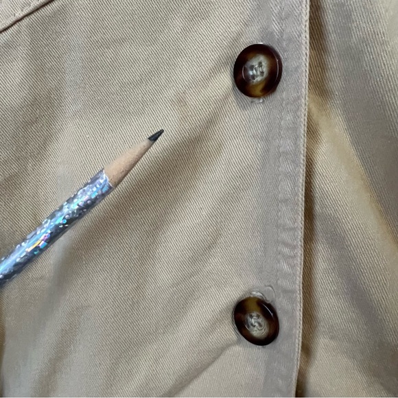 Vintage Nina Piccalino Women's 16 Khaki Button Up Shirt w Velvet Leopard Collar - Picture 5 of 8